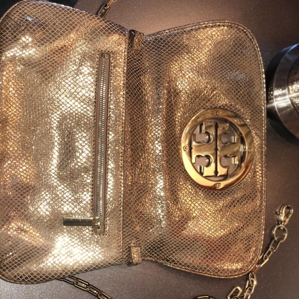 Limited Edition Gold Snakeskin Tory Burch Clutch - Picture 4 of 6